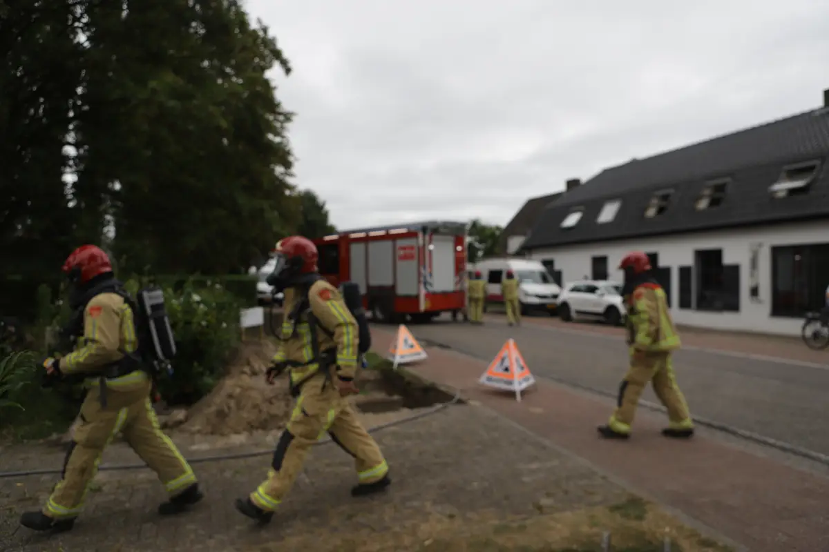 Gaslek bij graafwerkzaamheden op Sengelsbroeksestraat in Luyksgestel